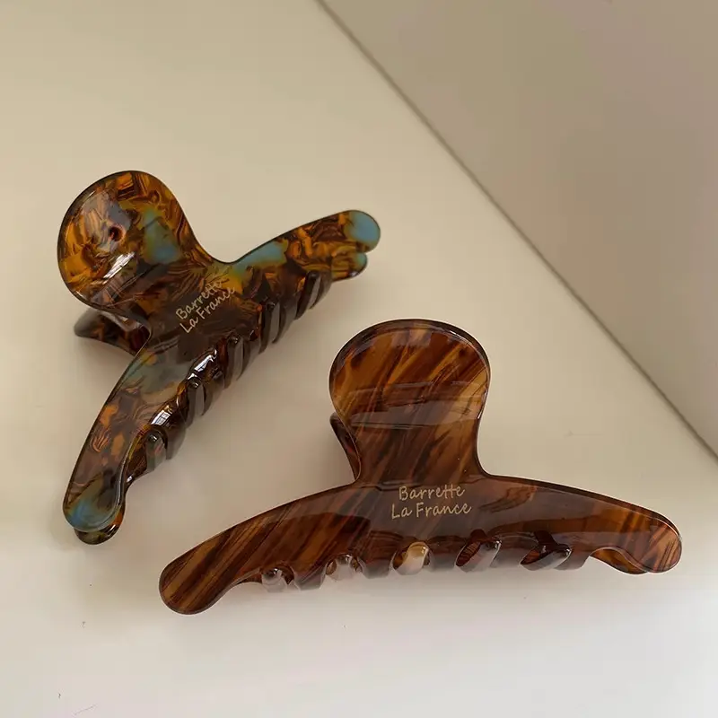 Wooden Hair Clip for Women's Back of Head Shark Clip High-End 2025 - Image 3