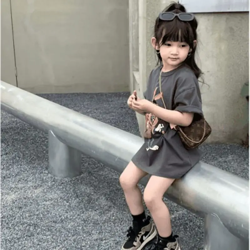 Girls Cotton T-Shirt Short Sleeve Casual Bottoming Shirt - Image 2