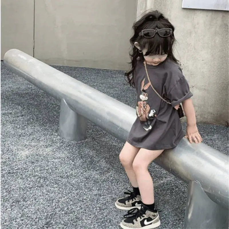 Girls Cotton T-Shirt Short Sleeve Casual Bottoming Shirt - Image 4