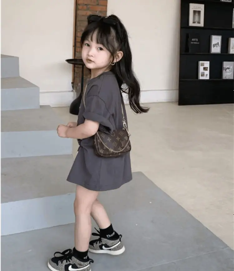 Girls Cotton T-Shirt Short Sleeve Casual Bottoming Shirt — feature 2