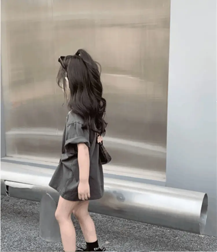Girls Cotton T-Shirt Short Sleeve Casual Bottoming Shirt — feature 4