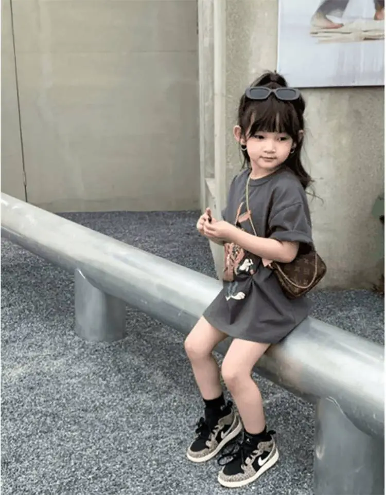 Girls Cotton T-Shirt Short Sleeve Casual Bottoming Shirt — feature 5