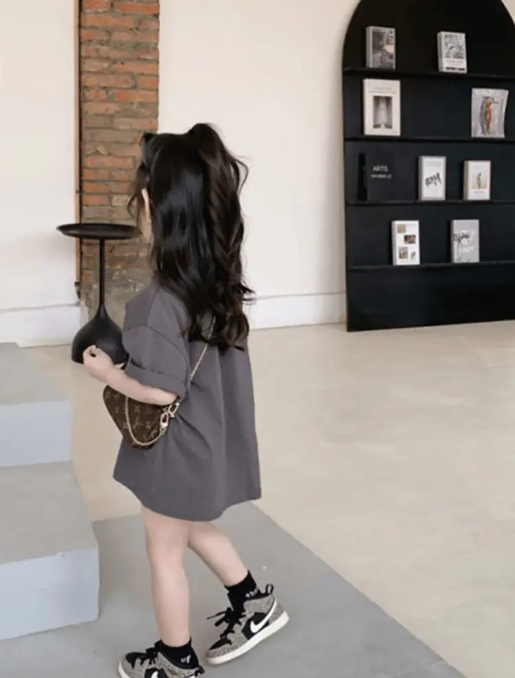 Girls Cotton T-Shirt Short Sleeve Casual Bottoming Shirt — feature 7
