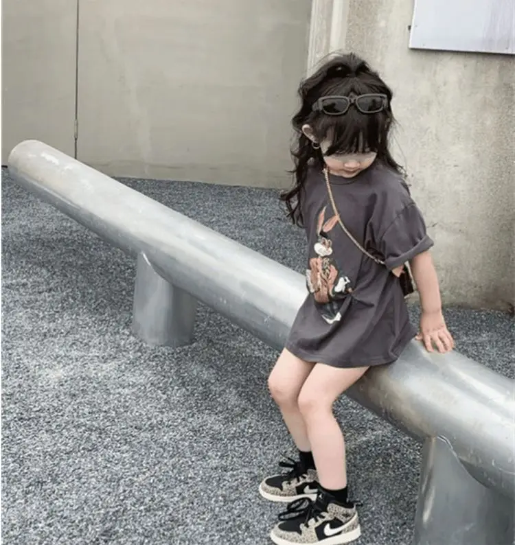 Girls Cotton T-Shirt Short Sleeve Casual Bottoming Shirt — feature 8