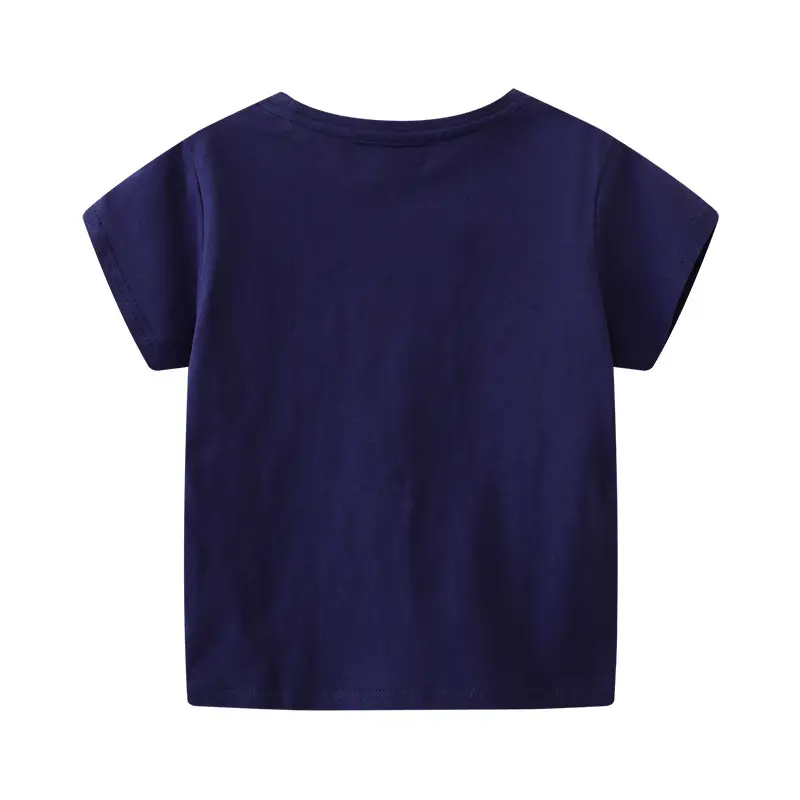 Kids Jumping T-Shirt Navy Blue Graphic Print