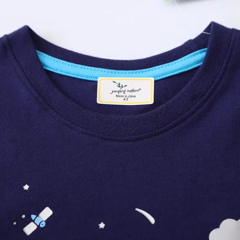 Kids Jumping T-Shirt Navy Blue Graphic Print
