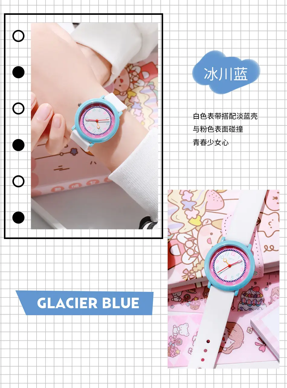Luminous Student Watch Blue Silicone Sports Waterproof — feature 25