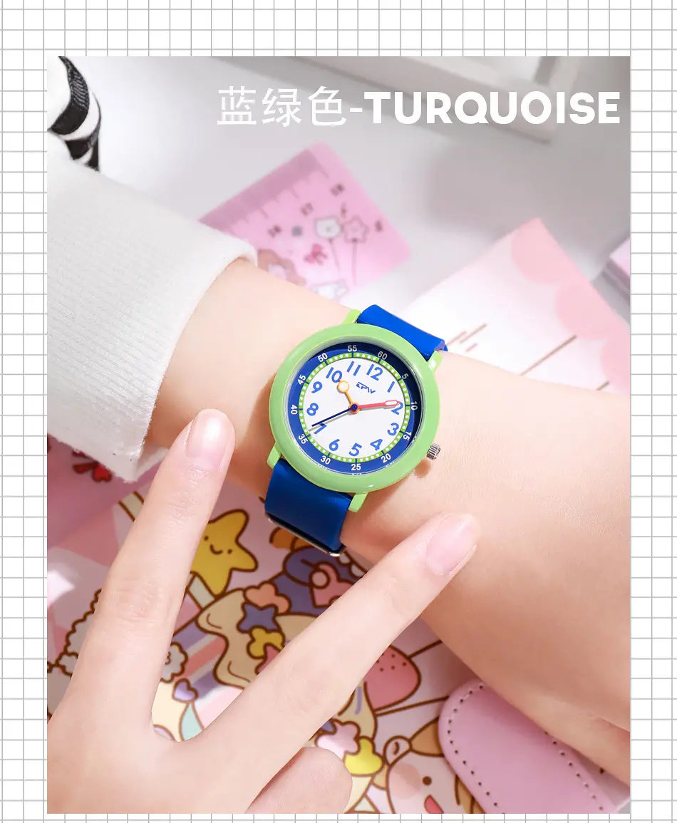 Luminous Student Watch Blue Silicone Sports Waterproof — feature 26