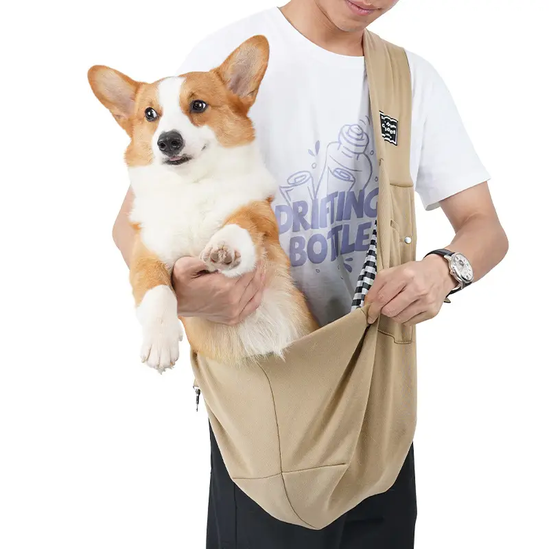 Large Capacity Dog & Cat Bag Beige Crossbody