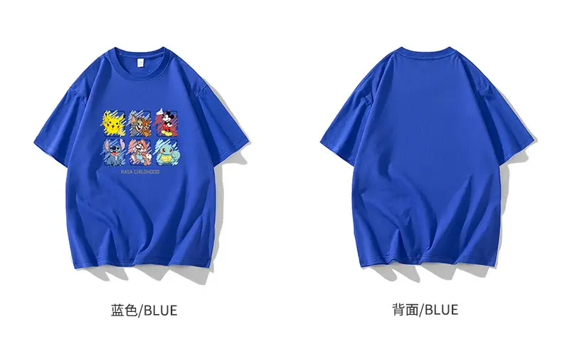 NASA-themed Cartoon Print T-Shirt for Men Lavender — feature 12
