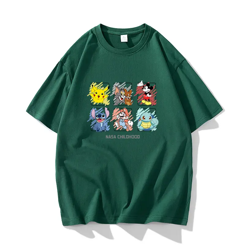 NASA-themed Cartoon Print T-Shirt for Men Lavender - Image 6