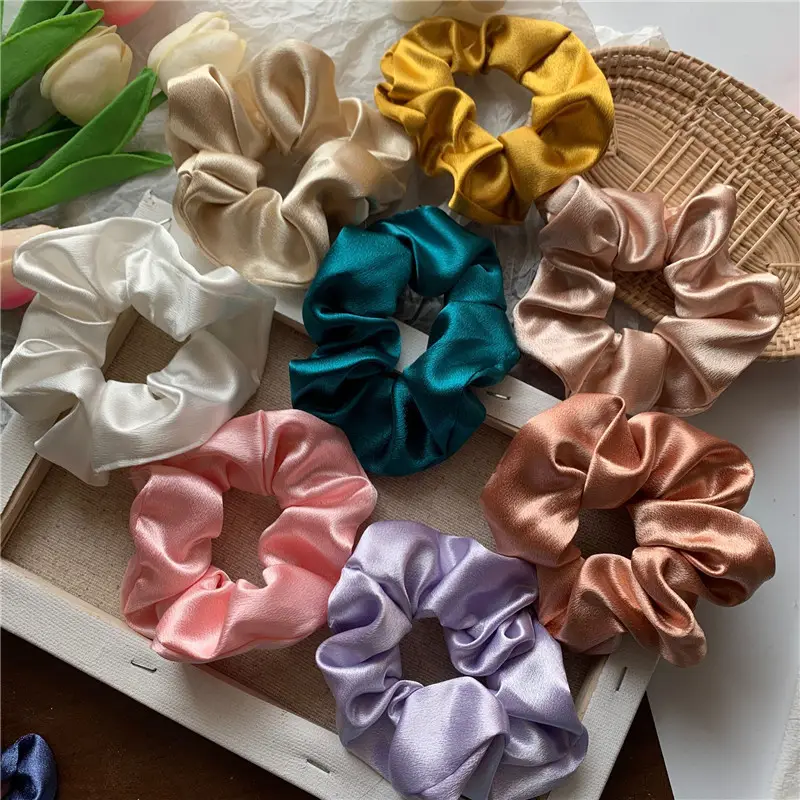 Pink Satin Hair Scrunchie for Women — feature 3