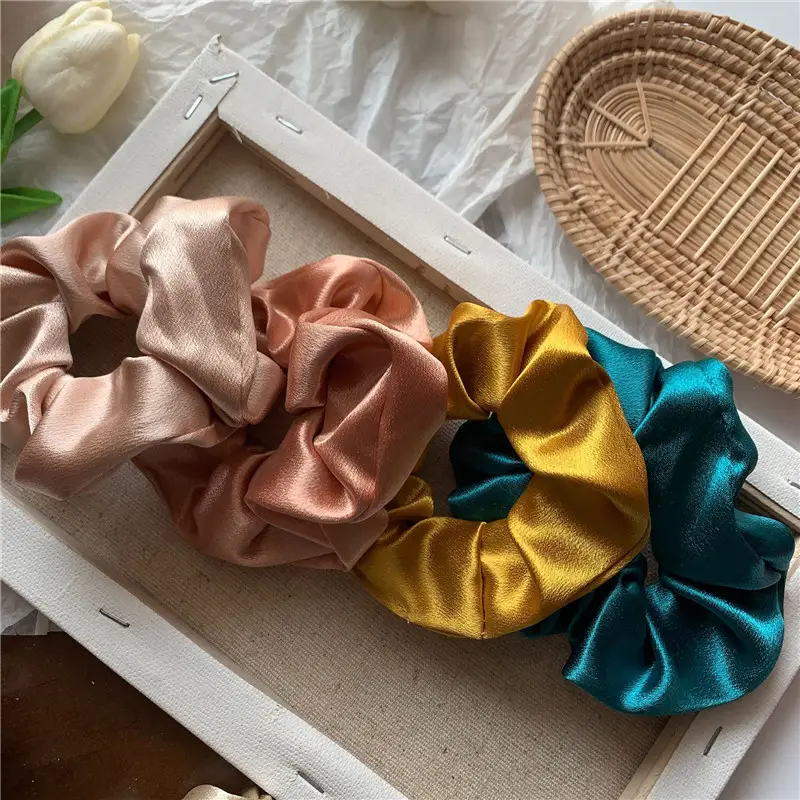 Pink Satin Hair Scrunchie for Women — feature 5
