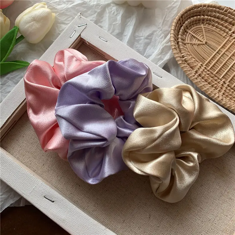 Pink Satin Hair Scrunchie for Women — feature 7