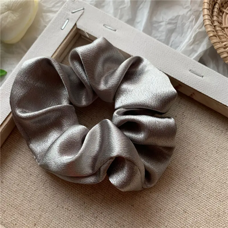 Pink Satin Hair Scrunchie for Women - Image 15