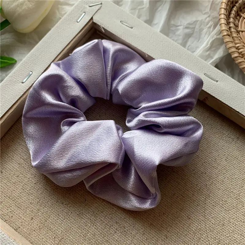 Pink Satin Hair Scrunchie for Women - Image 3