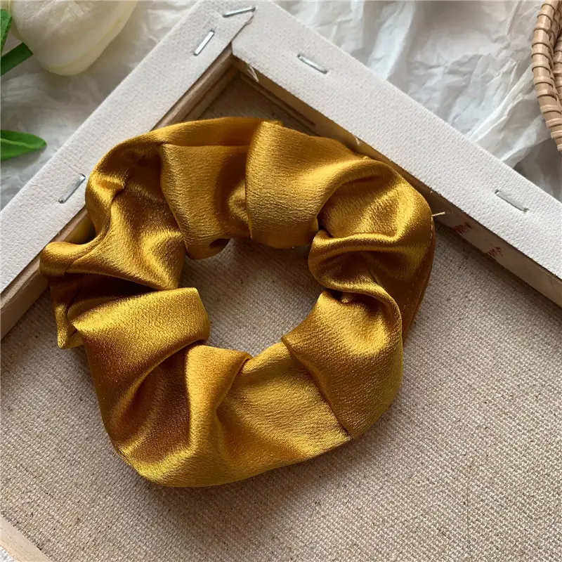 Pink Satin Hair Scrunchie for Women - Image 4