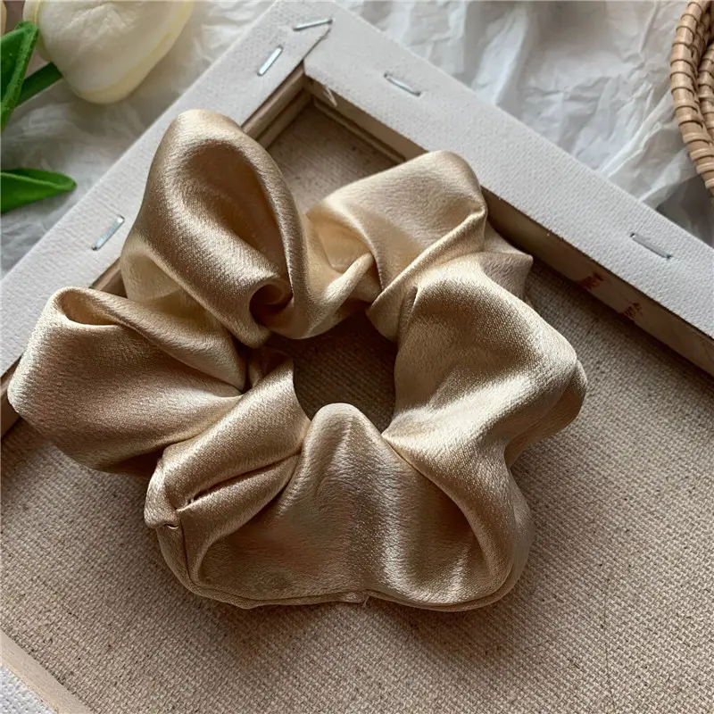 Pink Satin Hair Scrunchie for Women - Image 5