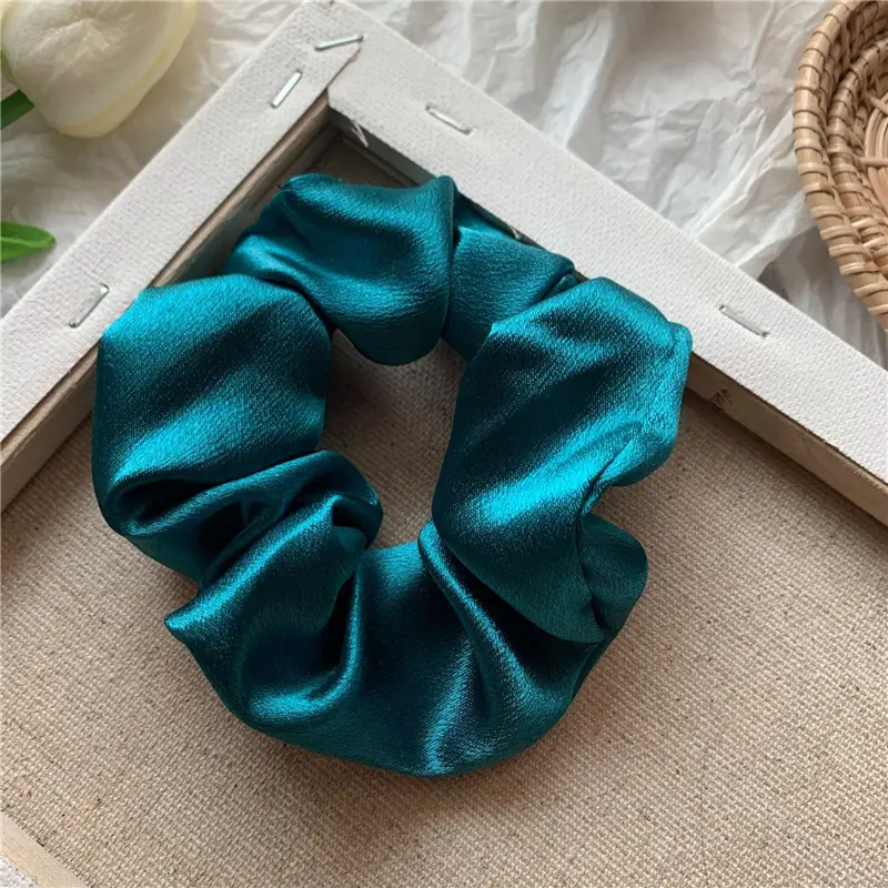 Pink Satin Hair Scrunchie for Women - Image 6