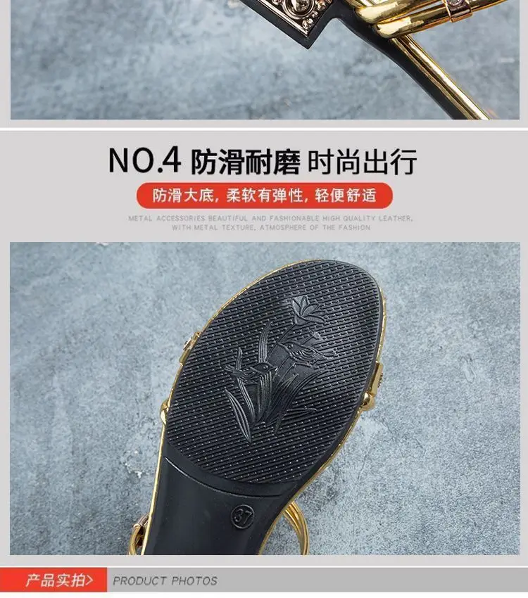 Double Wear High-end Sandals Women's Summer Outer Wear 2023 New Korean Style All-match Fashion Women's Low Heel plus size Rhinestone Sandals — feature 10