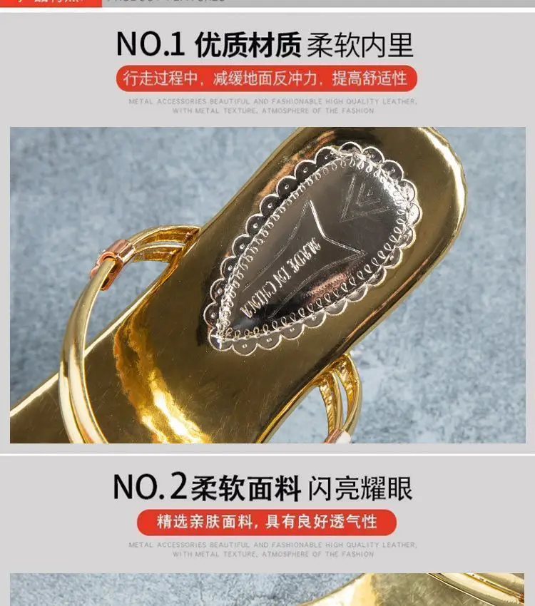 Double Wear High-end Sandals Women's Summer Outer Wear 2023 New Korean Style All-match Fashion Women's Low Heel plus size Rhinestone Sandals — feature 8