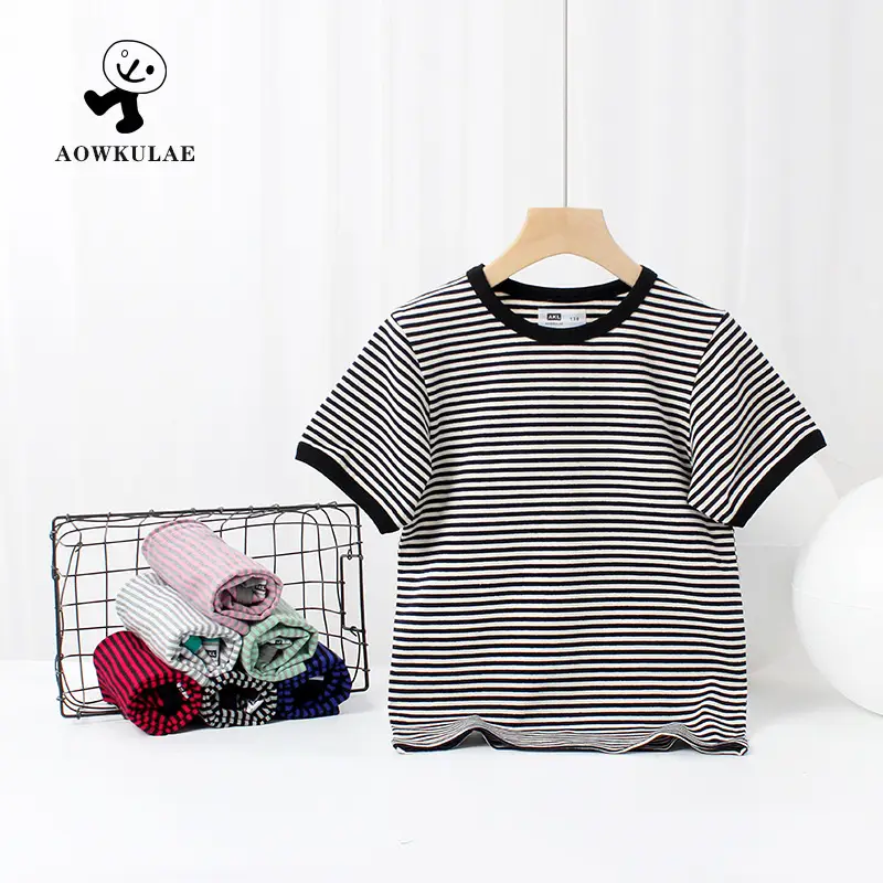 Boys Striped Short Sleeve T-Shirt Medium Small - Image 8