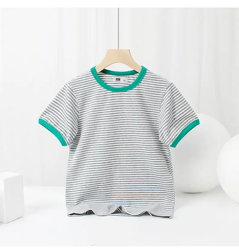 Boys Striped Short Sleeve T-Shirt Medium Small — feature 38