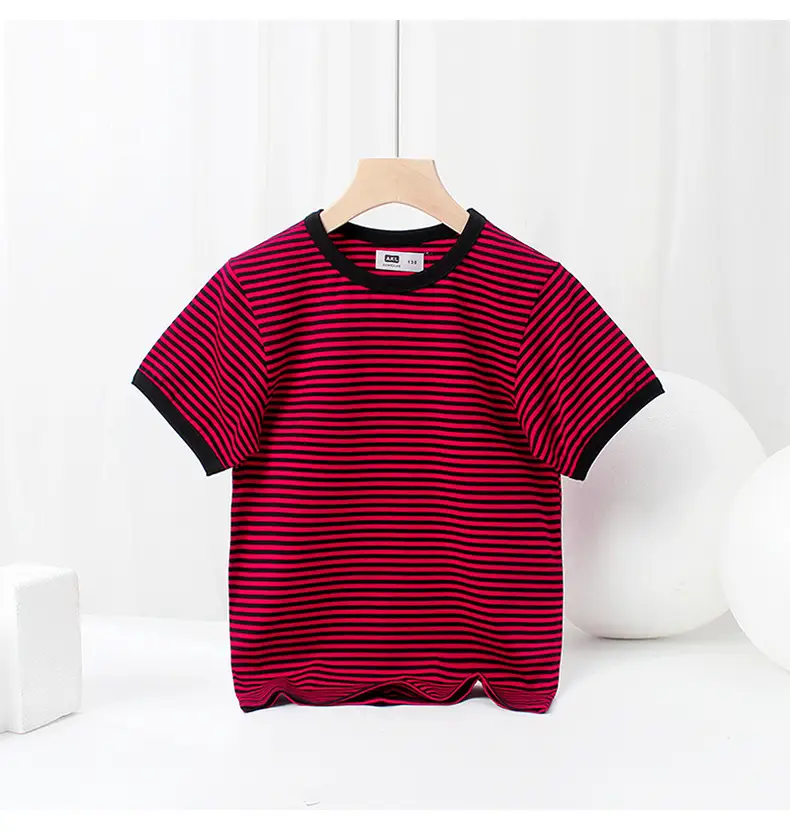 Boys Striped Short Sleeve T-Shirt Medium Small — feature 42