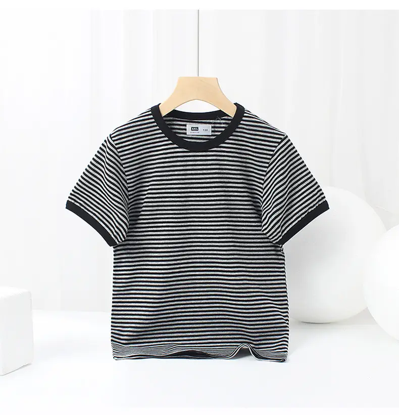Boys Striped Short Sleeve T-Shirt Medium Small — feature 43