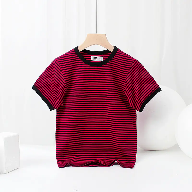 Boys Striped Short Sleeve T-Shirt Medium Small - Image 2