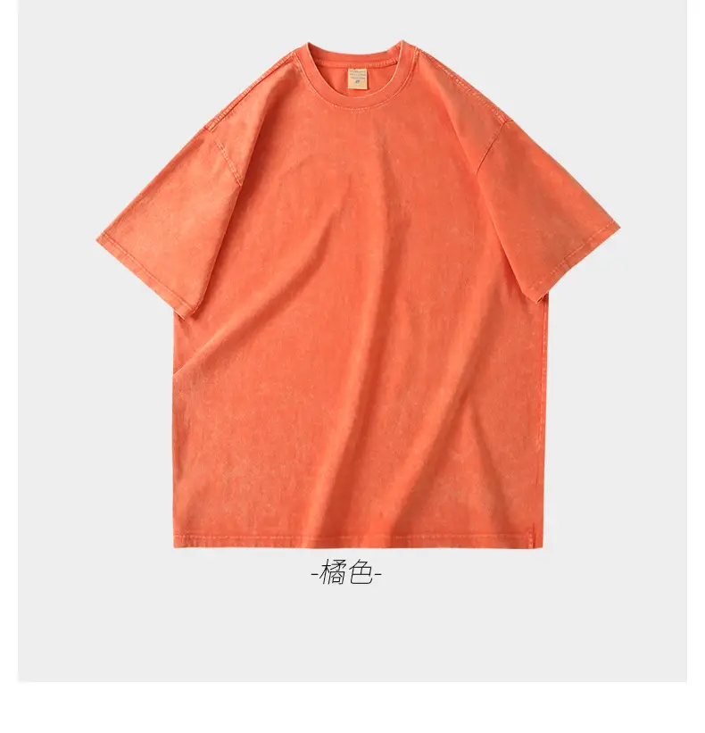 Men Vintage Washed T-Shirt Blue Cotton Plus Size — feature 5