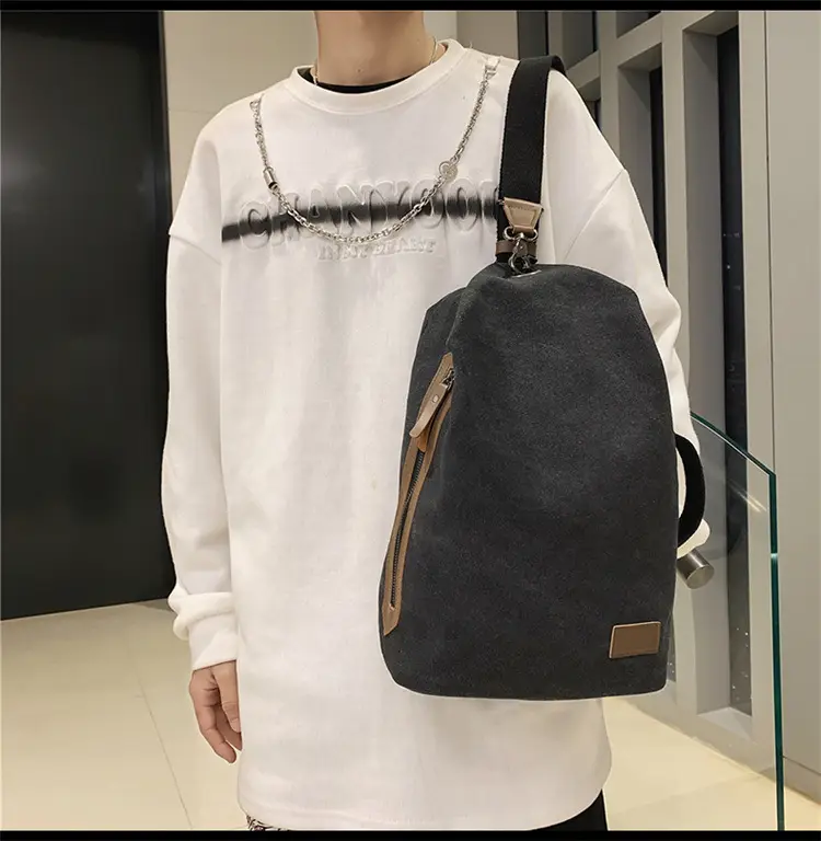 Men's Dark Blue Casual Crossbody Bag Large Capacity Travel Shoulder Bag — feature 14