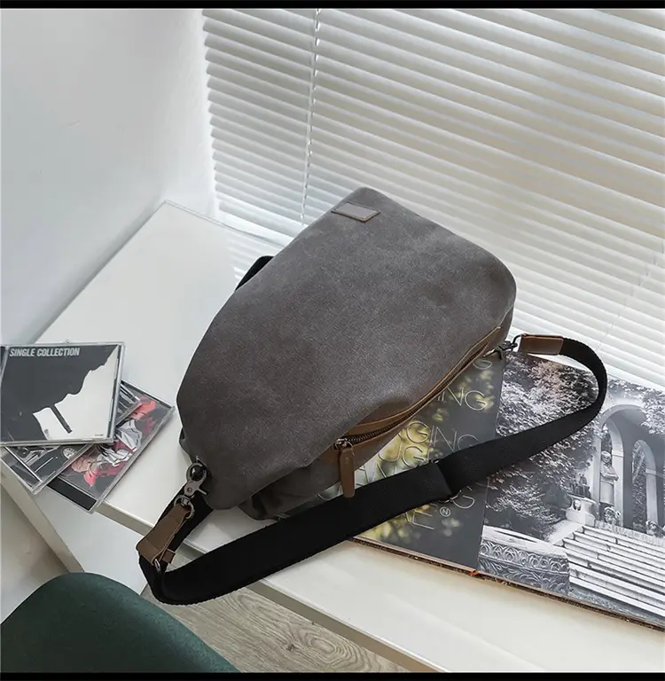 Men's Dark Blue Casual Crossbody Bag Large Capacity Travel Shoulder Bag — feature 24
