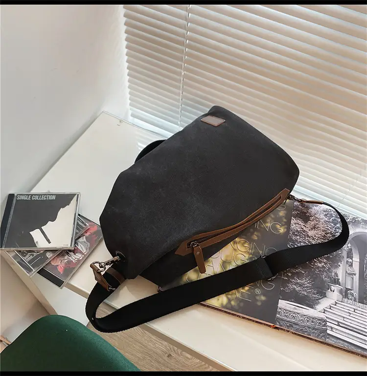 Men's Dark Blue Casual Crossbody Bag Large Capacity Travel Shoulder Bag — feature 27