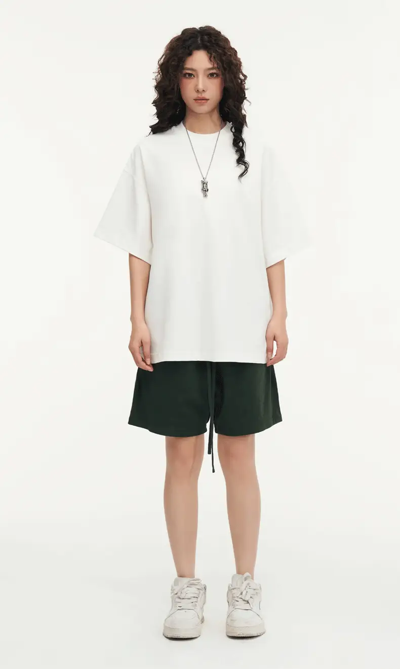 White Cotton T-Shirt 310g Double Yarn — feature 42