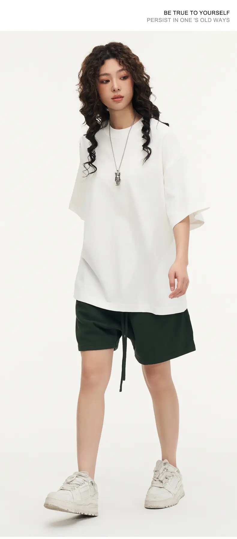 White Cotton T-Shirt 310g Double Yarn — feature 43