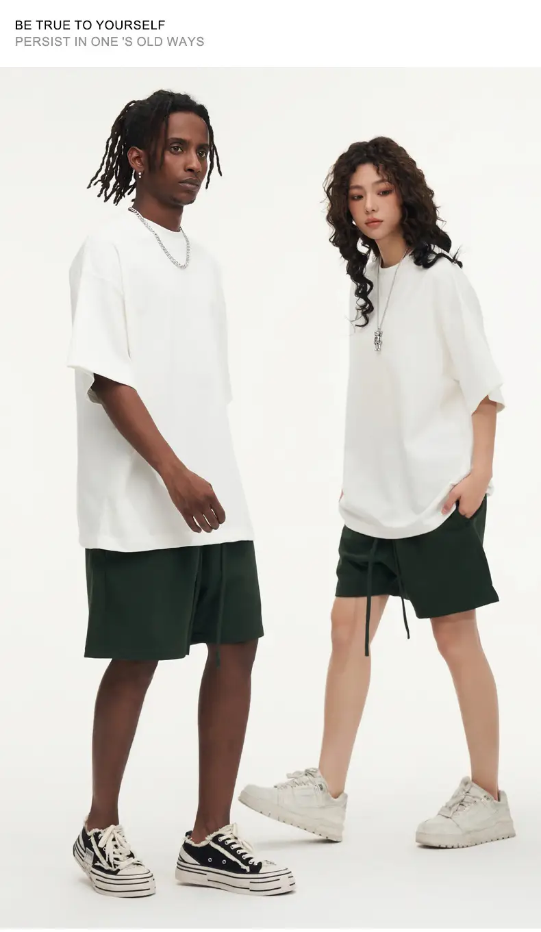 White Cotton T-Shirt 310g Double Yarn — feature 44