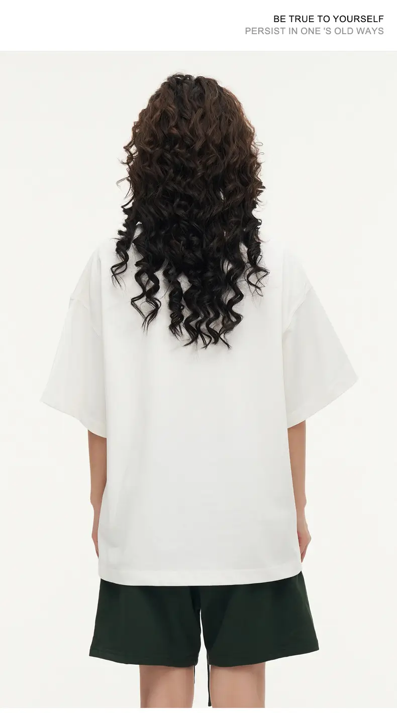 White Cotton T-Shirt 310g Double Yarn — feature 45