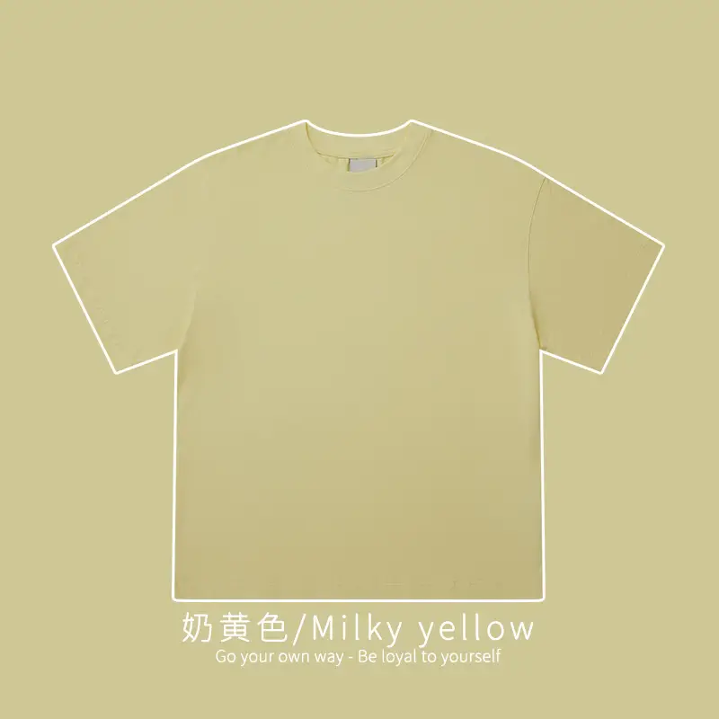 White Cotton T-Shirt 310g Double Yarn - Image 9