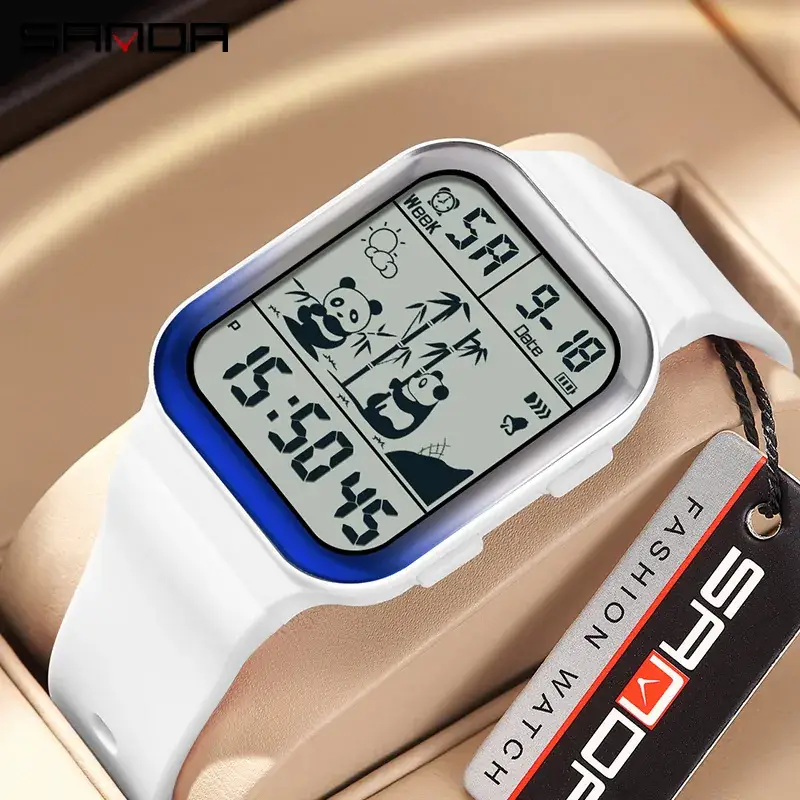 Sanda Square Analog Alarm Clock Watch for Men Women - Image 5