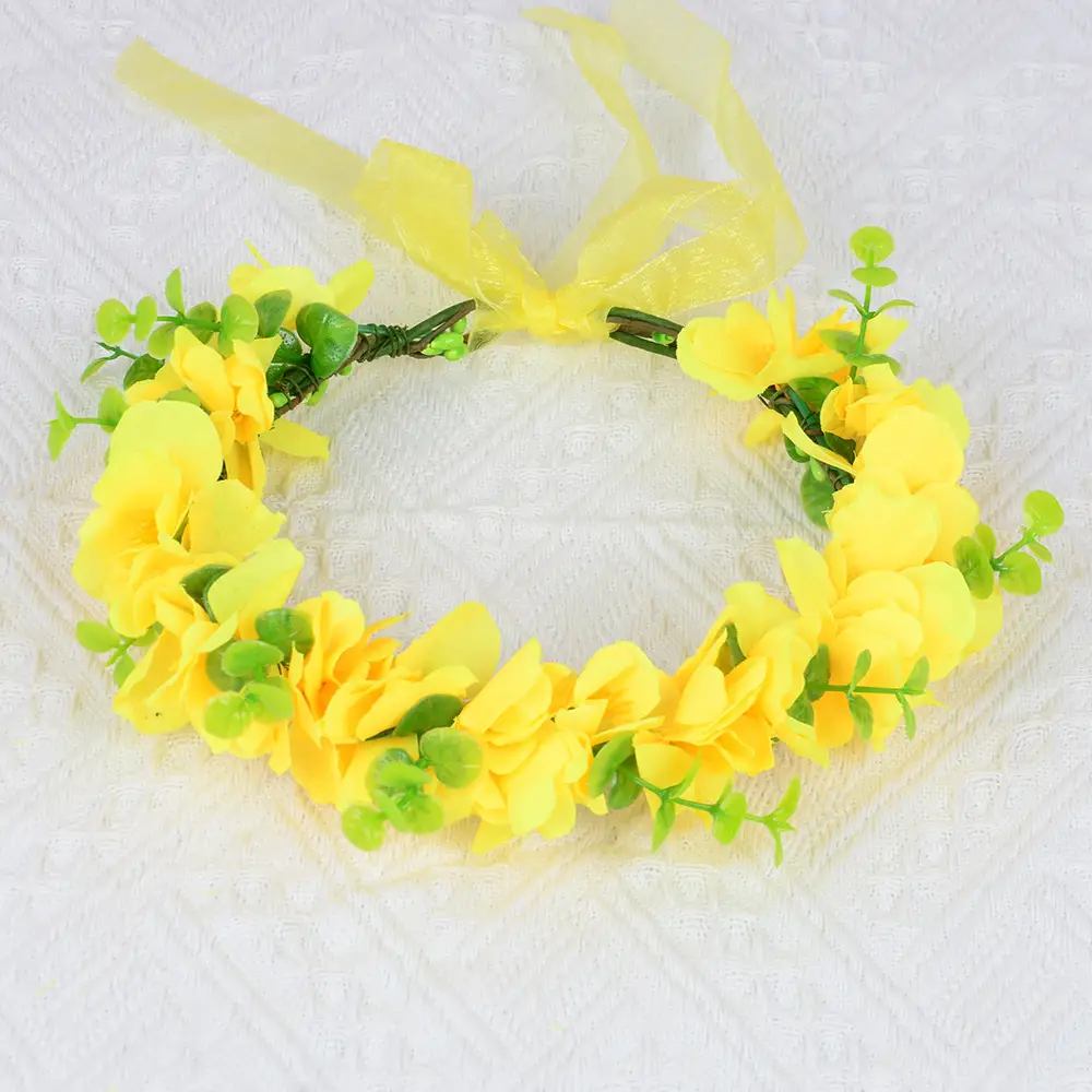 Yellow Floral Hairband for Girls & Women - Image 2
