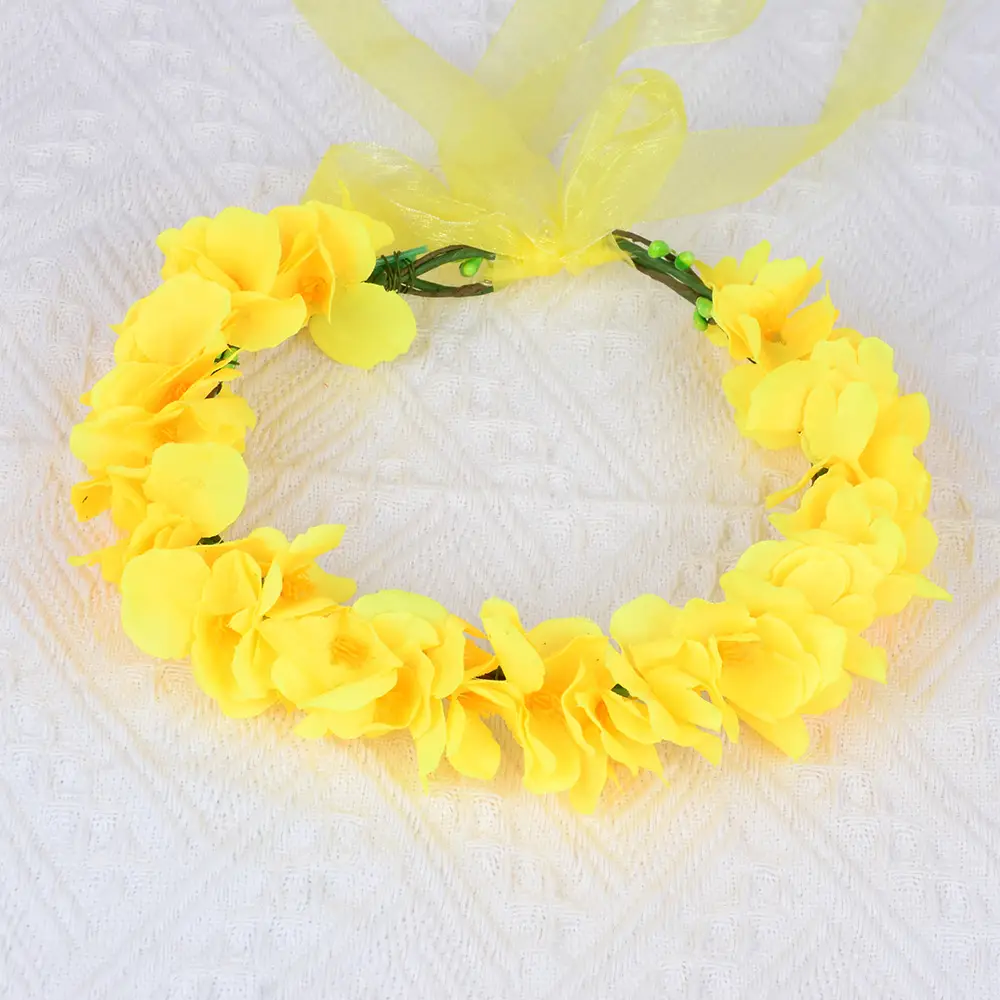 Yellow Floral Hairband for Girls & Women - Image 3