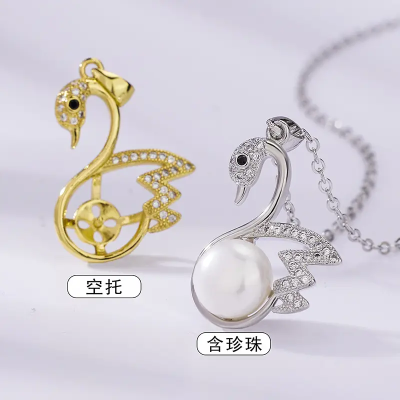 Copper Plated Swan Pearl Pendant for Women - Image 2