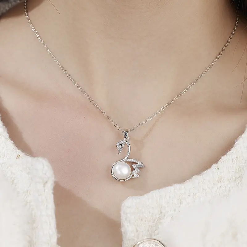 Copper Plated Swan Pearl Pendant for Women - Image 3