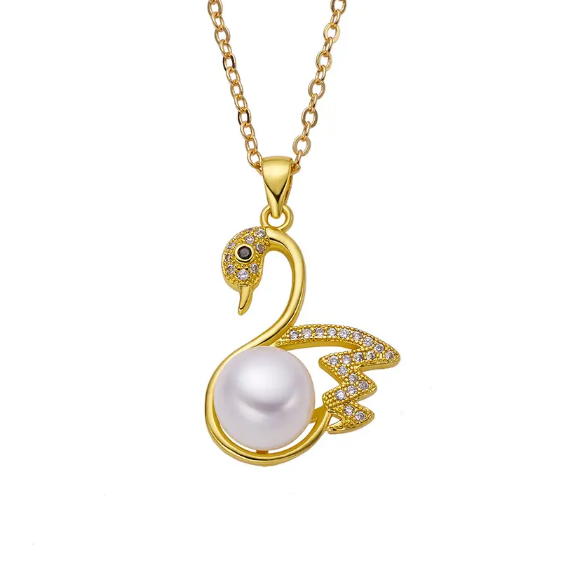 Copper Plated Swan Pearl Pendant for Women - Image 5