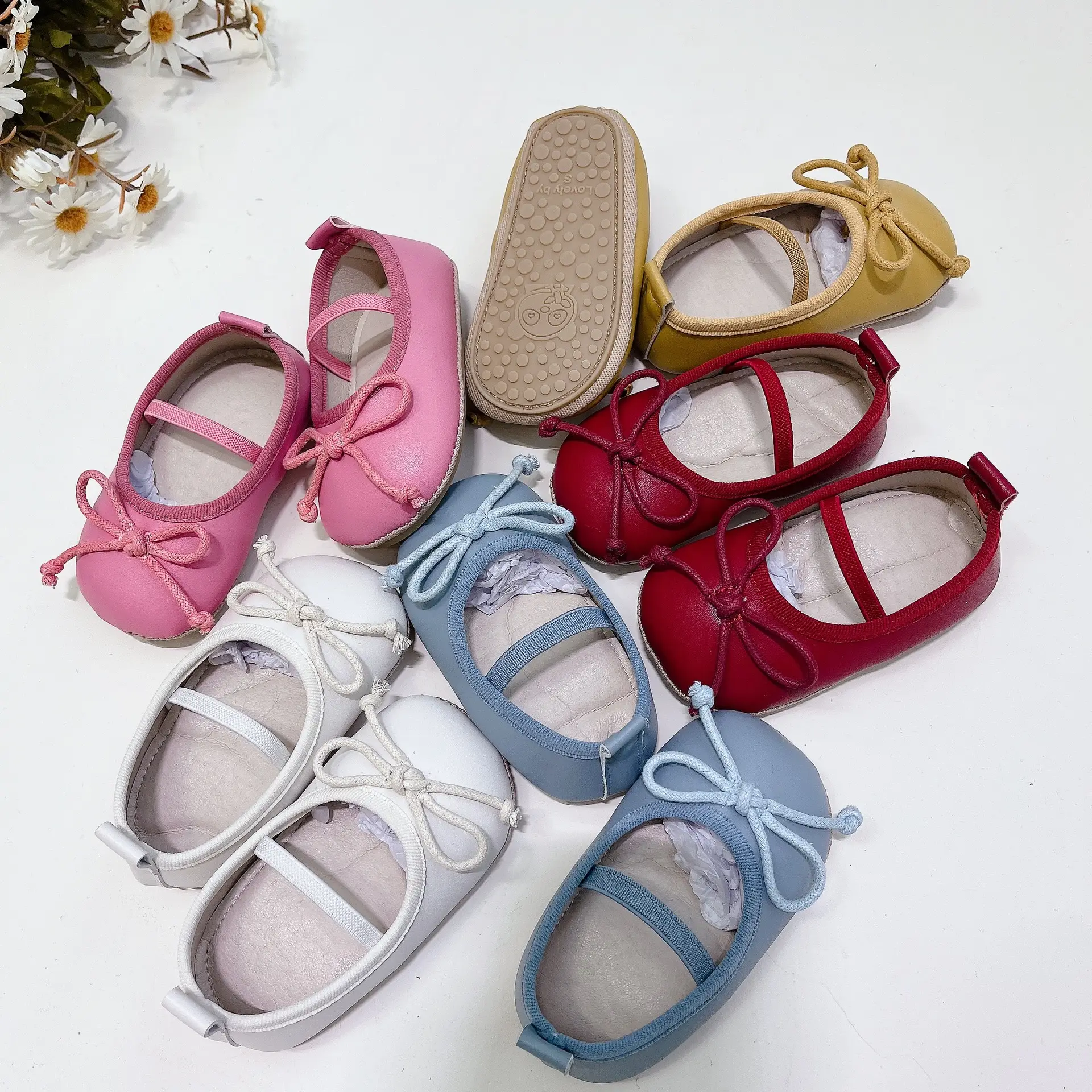 Blue Bow Baby Princess Shoes for 0-2 Years
