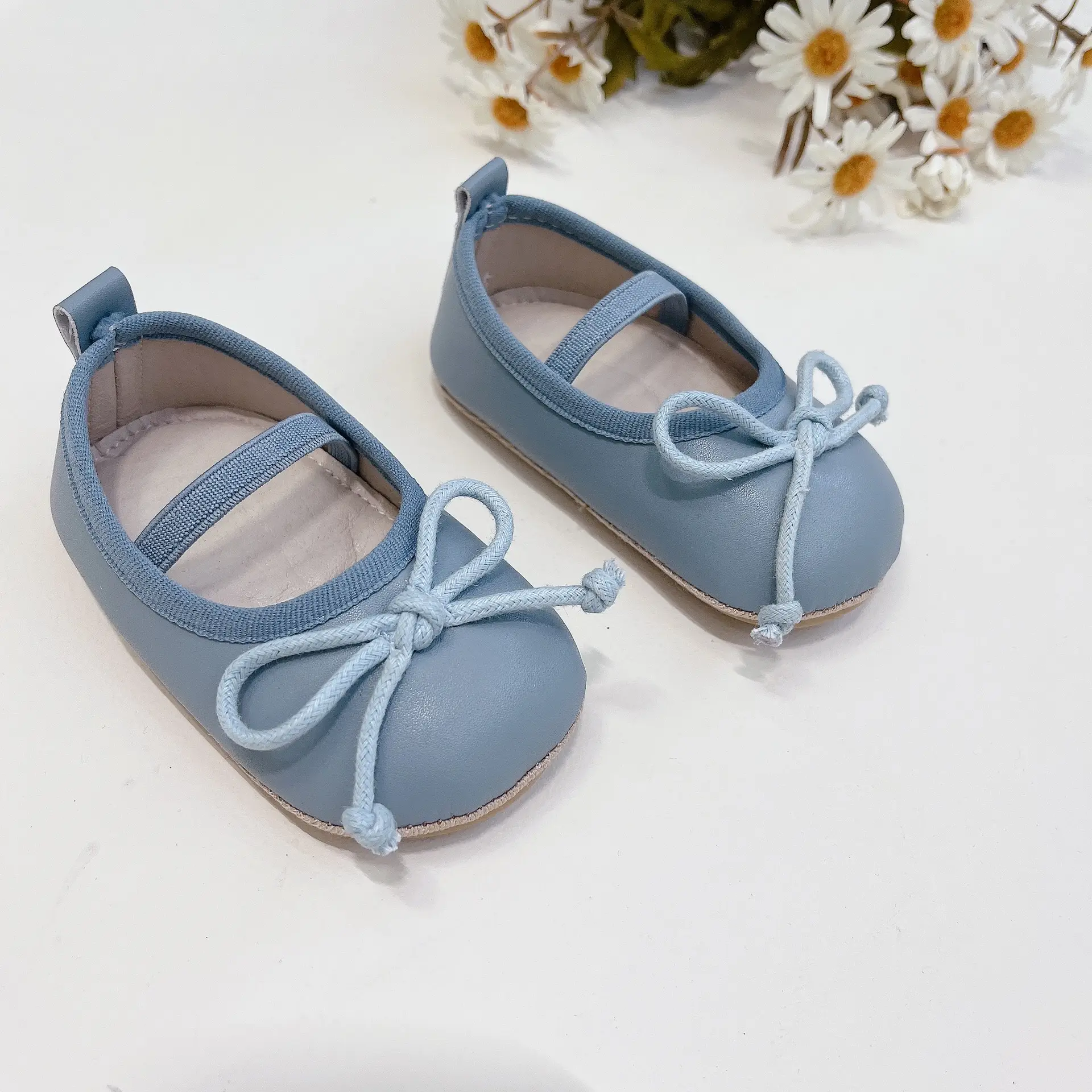 Blue Bow Baby Princess Shoes for 0-2 Years