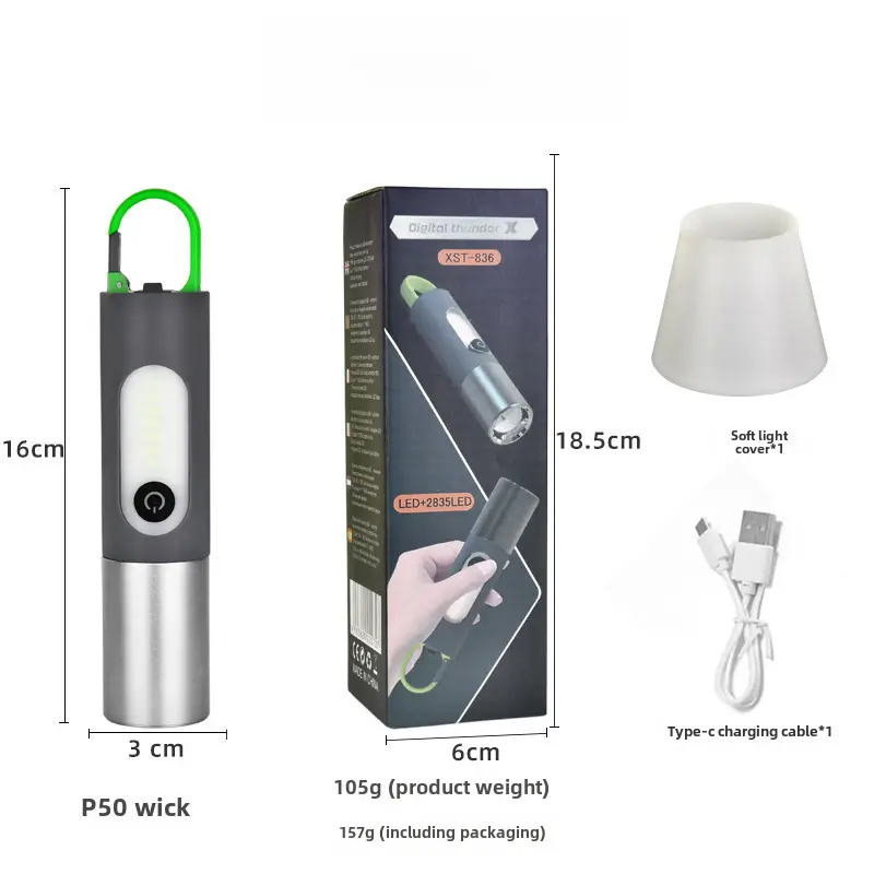 High Power Outdoor Flashlight with Hook & Multi-Function LED - Image 2