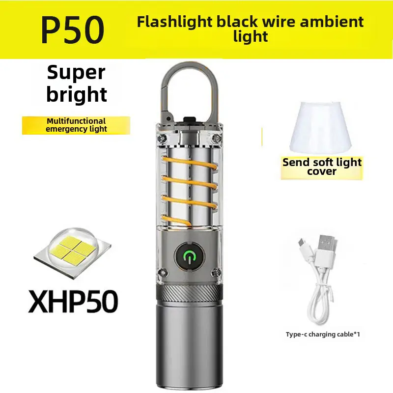 High Power Outdoor Flashlight with Hook & Multi-Function LED - Image 4