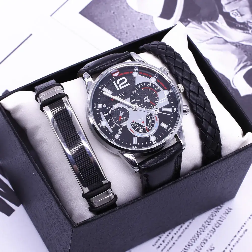 Men's Stainless Steel Quartz Watch Gift Set - Image 3